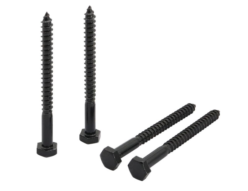 LBY 15pcs Lag Screws, 1/4" x 3" Hex Head Lag Screws Bolts (with Washers), Heavy-Duty Wood Screws for Decking & Structural Fastening, 304 Stainless Steel, (Black) - Image 1